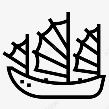符号船中国垃圾图标图标