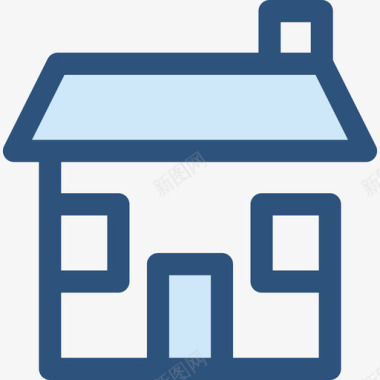 房子城市7蓝色图标图标