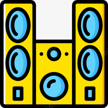 全套系统音响系统音乐9黄色图标图标