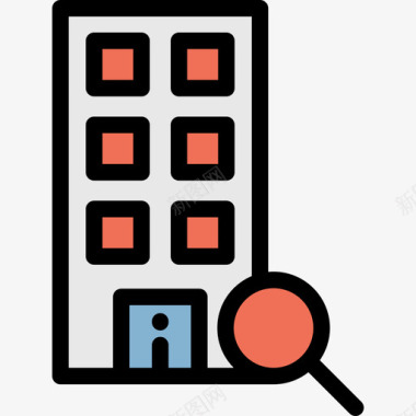 地产风景办公室房地产颜色线条颜色图标图标