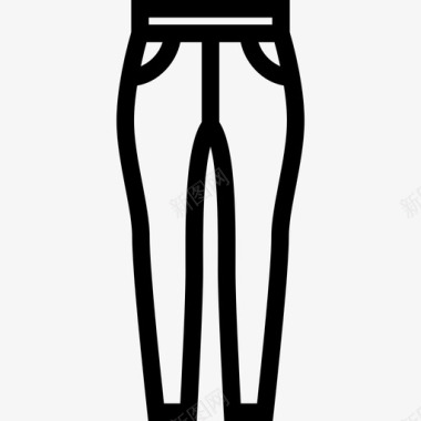 牛仔裤时尚元素线性图标图标