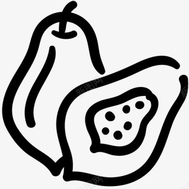 木瓜食物水果图标图标