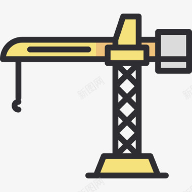 木头起重机起重机建筑与建筑3线条色彩图标图标
