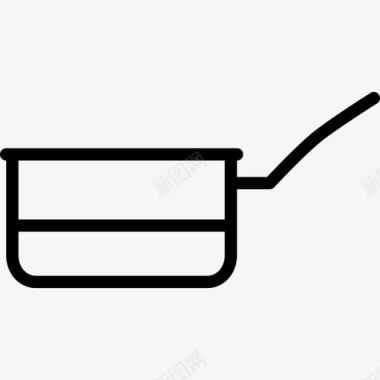平底锅平底锅厨房用具直列式图标图标