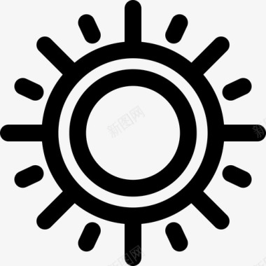 阳光夏季经典系列线性图标图标