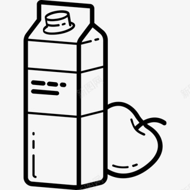 牛奶饮料和零食手工制作图标图标