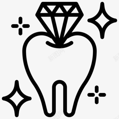 牙齿美白牙膏美白牙齿钻石图标图标