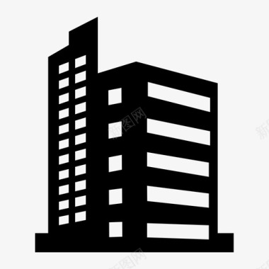 建筑与城市建筑公寓城市图标图标