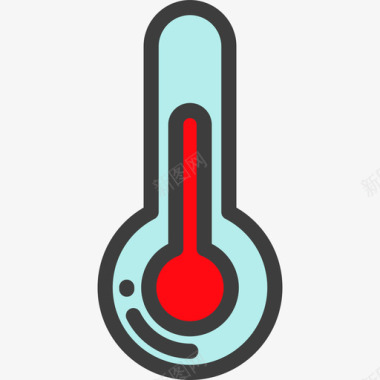 水温温度计温度计天气19线性颜色图标图标