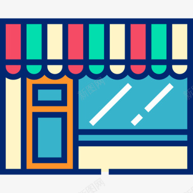 应用程序商店的标志商店创业和新业务8线性颜色图标图标