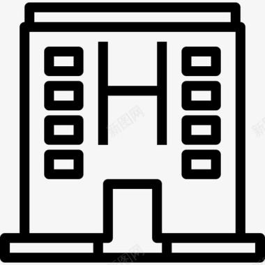 解释汇编医院建筑汇编线性图标图标