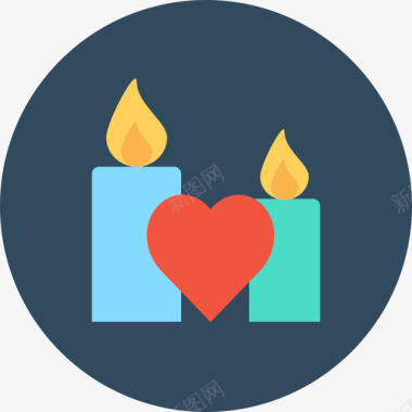 蜡烛爱情与浪漫2圆形图标图标