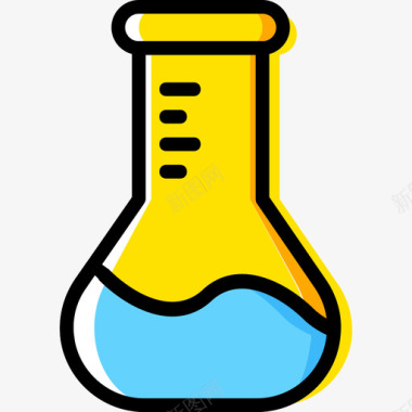 黄色标志烧瓶科学9号黄色图标图标