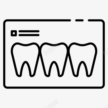 光背景牙齿x光牙科医学图标图标
