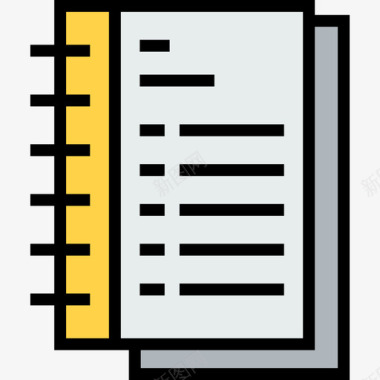 英文笔记笔记本科学3线性颜色图标图标