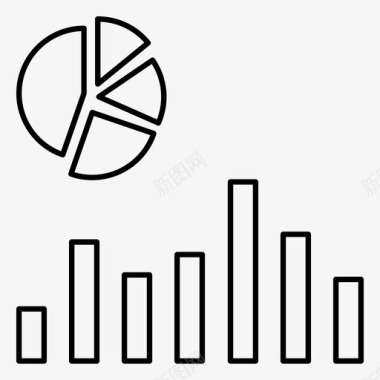 统计饼状图图表增长饼图图标图标