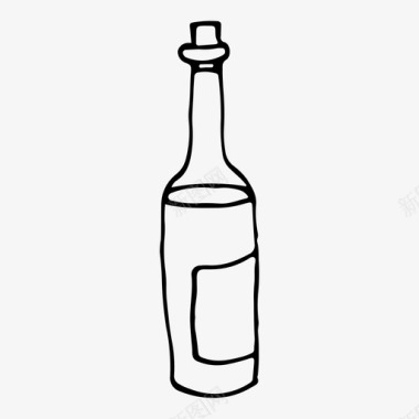 酒瓶酒涂鸦图标图标