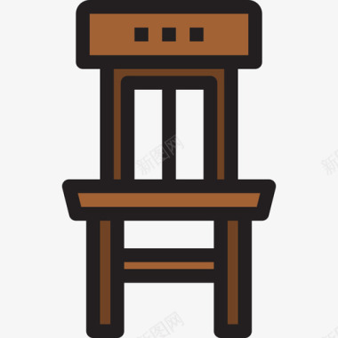 椅子家具和家居套装线性颜色图标图标