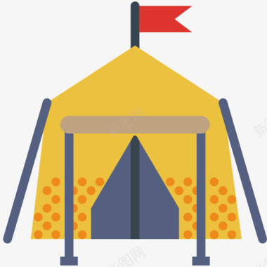 帐篷户外平坦图标图标