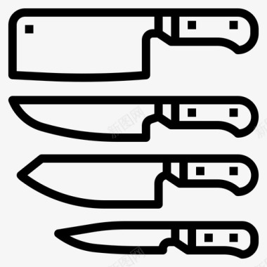 菜刀组厨师烹饪图标图标