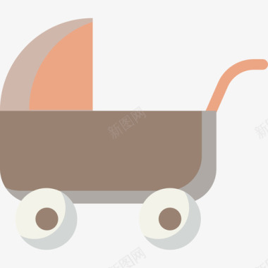 婴儿推车婴儿推车可爱的婴儿玩具平板图标图标