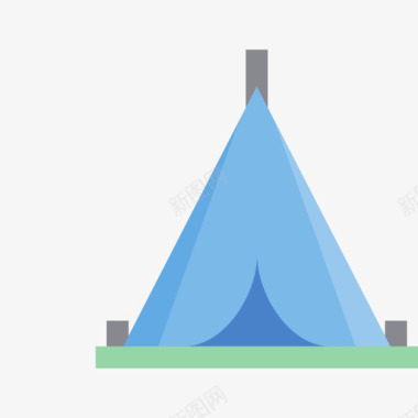 帐篷探险和旅行彩色扁平图标图标