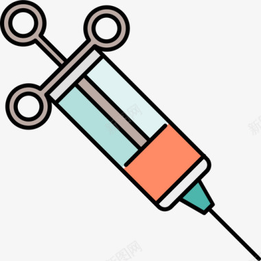 2017彩色素材注射器医用14彩色128px图标图标