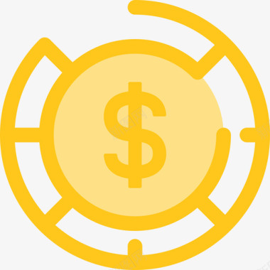 美元货币元素5黄色图标图标