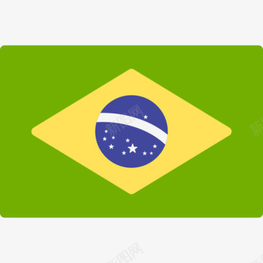 多彩方形巴西国际国旗长方形图标图标