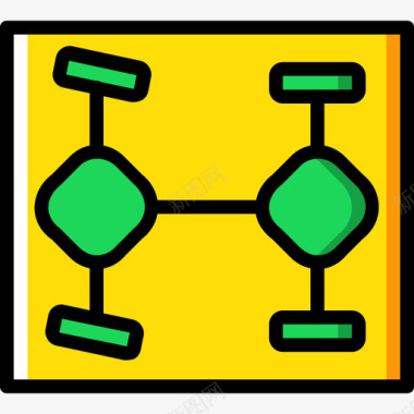 底盘汽车零件黄色图标图标