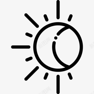 日食天气5线性图标图标