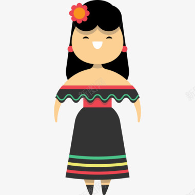 墨西哥女人全世界的人平的图标图标