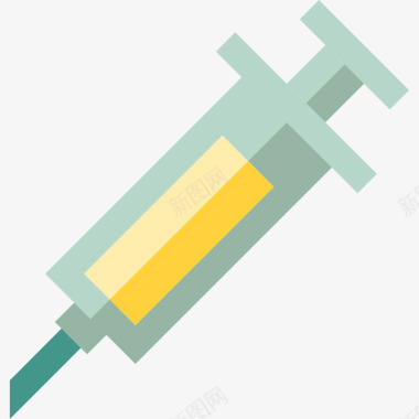 医院上墙注射器医院元件扁平图标图标