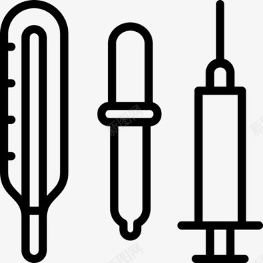 矢量药品治疗滴管注射器图标图标