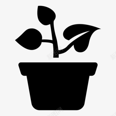 盆栽植物一年生树种植园图标图标