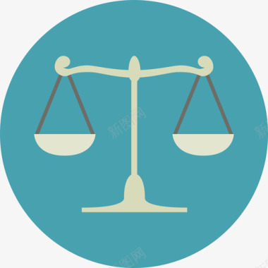 正义石狮子正义尺度法律圆形平面图标图标