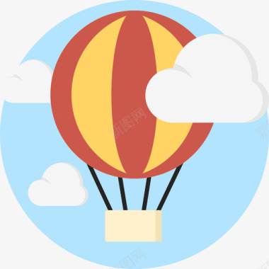 热气球运输6扁平图标图标