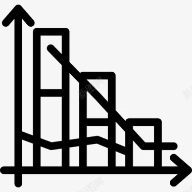 粉色图表减少图表方案2线性图标图标