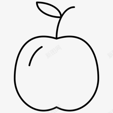 苹果苹果水果食物2个轮廓图标图标