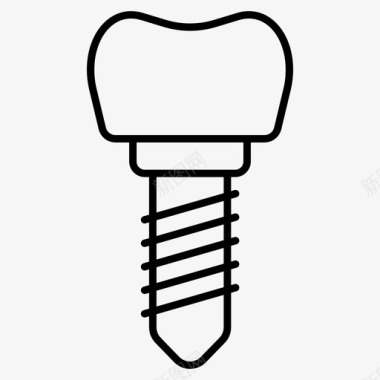 人工牙科植入物人工牙齿图标图标
