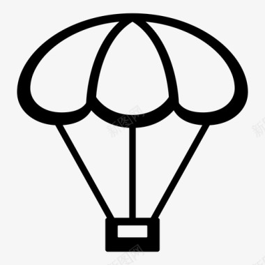降落伞飞行包裹图标图标