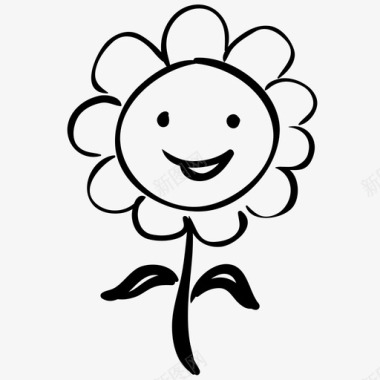 太阳花快乐微笑图标图标
