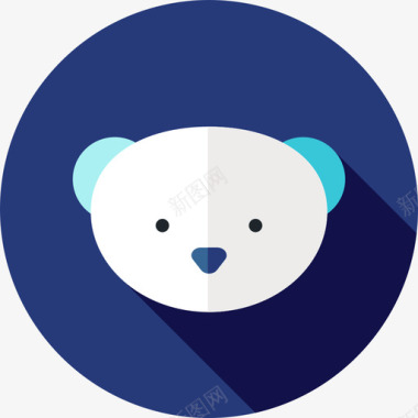 北极熊动物3扁平图标图标