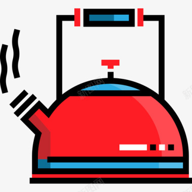加大水壶水壶食物和餐厅3线性颜色图标图标