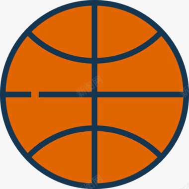 sonw标志篮球运动6线性颜色图标图标