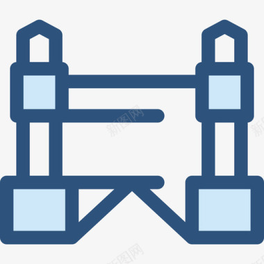 古典桥桥城市7蓝色图标图标