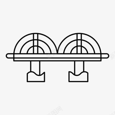 卡通旅游建筑桥梁建筑旅游图标图标