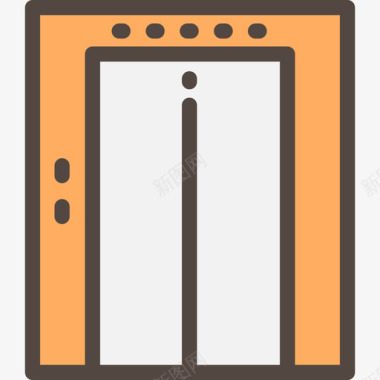 电梯建筑施工线条色彩图标图标