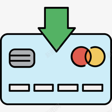 彩色长条信用卡电子商务8彩色128px图标图标