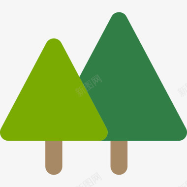 冬天松树松树生态5平坦图标图标